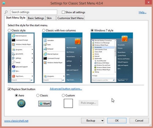 Các nút Start và Menu tùy chọn miễn phí cho Windows 8.1