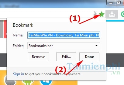 Cách tạo và xóa Bookmark trên Cốc Cốc