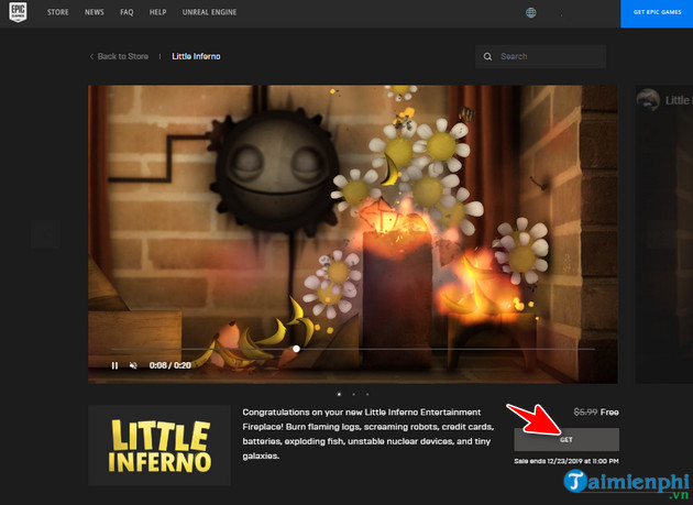Hướng dẫn nhận miễn phí game Little Inferno