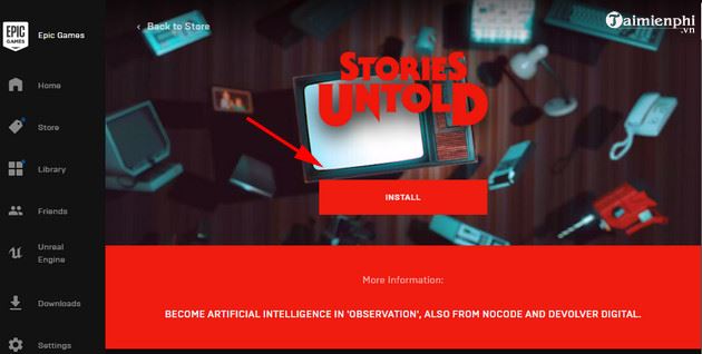 Hướng dẫn tải miễn phí game Stories Untold