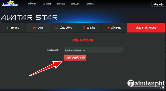 Cách lấy lại mật khẩu tài khoản Avatar Star Online