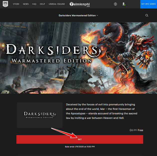 Nhận miễn phí game Darksiders trên Epic Store