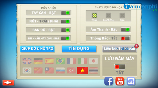 Cách đổi ngôn ngữ tiếng Việt game King of Crabs