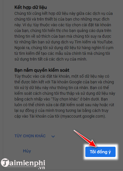 Huong Dan có tài khoản gmail trên Mây Tình