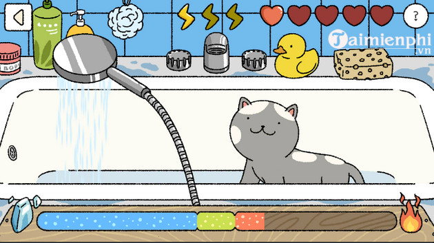 Cách tắm cho mèo trong game Adorable Home nhận nhiều tim