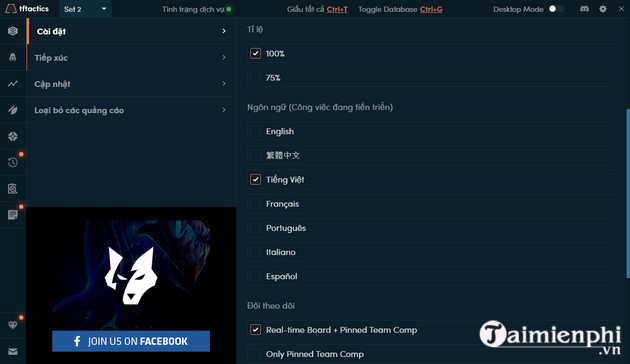 Hướng dẫn đổi ngôn ngữ tiếng Việt TFTactics Đấu Trường Chân Lý