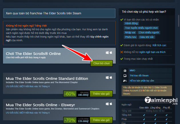 steam phat hanh mien phi game mmorpg the elder scrolls online 3
