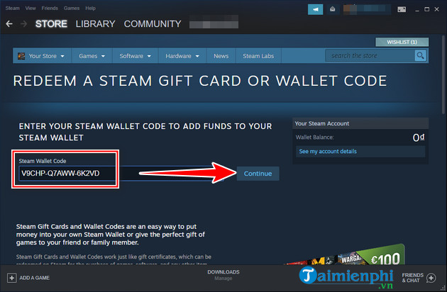 Cách nhập Steam Wallet Code nhanh nhất