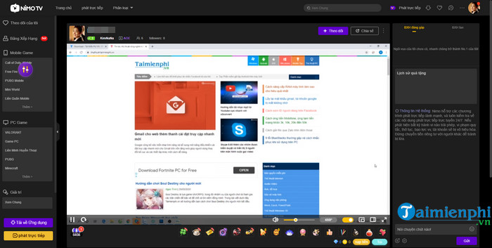 Hướng dẫn sử dụng Nimo TV Live Stream trên máy tính