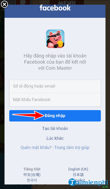 how to connect facebook account with coin master 4 game