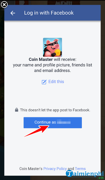Cách liên kết tài khoản Facebook với game Coin Master