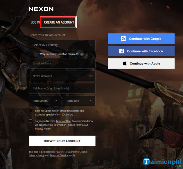 how to register nexon han uk