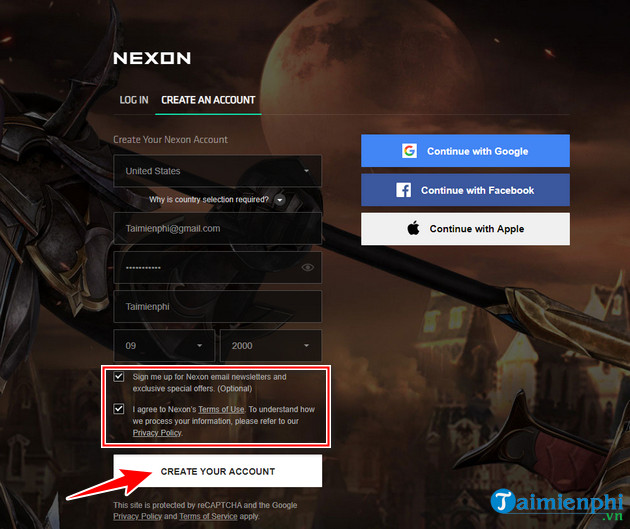 Cach đăng Ky Nexon Tạo Tai Khoản Nexon Han Quốc Chơi Game