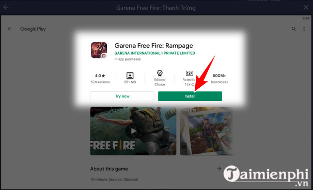 Cách chơi bản Garena Free Fire Mobile trên máy tính PC để tiết kiệm pin