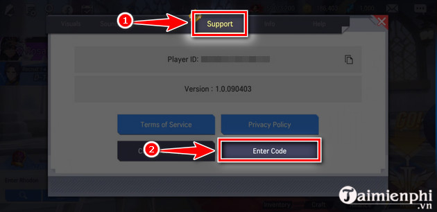 how to enter lord of heroes giftcode