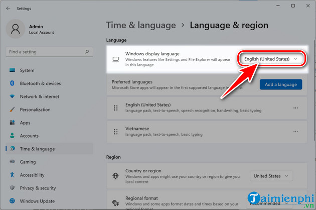 huong dan cai tieng viet tren windows 11