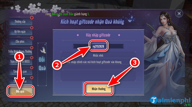 cach nhap giftcode nhat mong giang ho vng