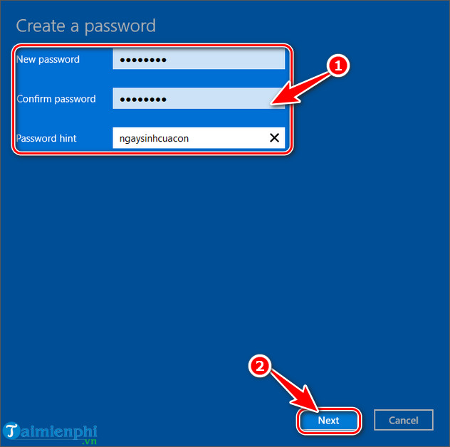 cach cai password may tinh windows 11