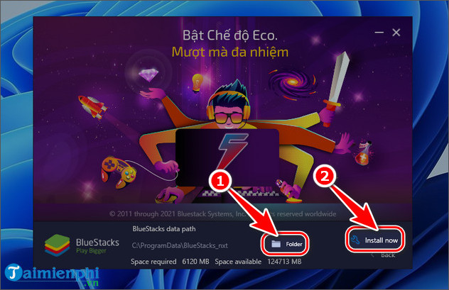 huong dan tai va cai dat bluestacks tren windows 11
