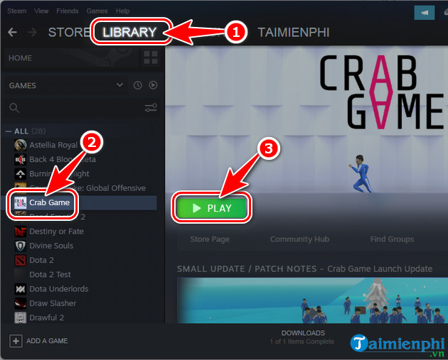 cach cai va choi crab game tren pc mien phi