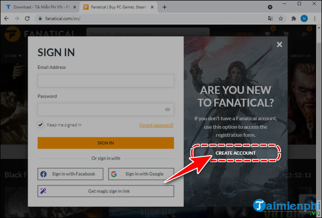 how to register fanatical email address
