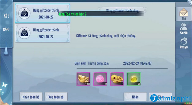 giftcode tien gioi tram ma moi nhat