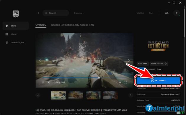 cach tai va choi game second extinction mien phi tren epic games store