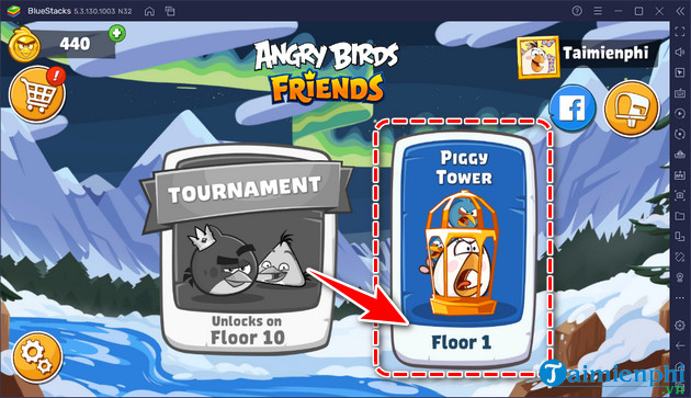 how to play angry birds friends on BlueStacks