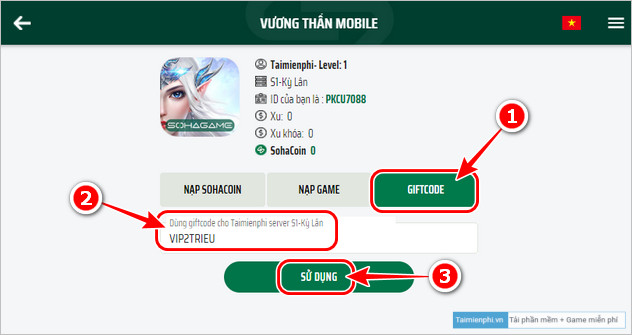 how to enter giftcode vuong than mobile