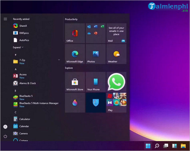 chuyen start menu windows 11 ve windows 10