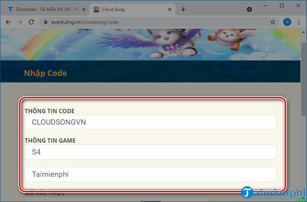 giftcode cloud song van thanh chi ca vng mien phi