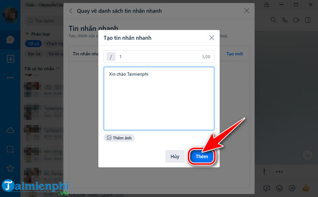 huong dan tao tin nhan nhanh tren zalo pc
