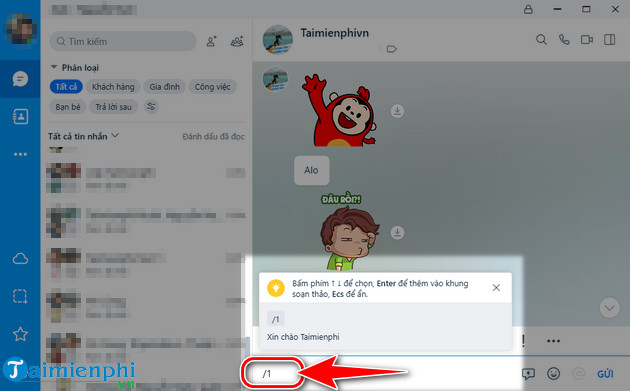 xoa tin nhan tra loi nhanh tren zalo pc