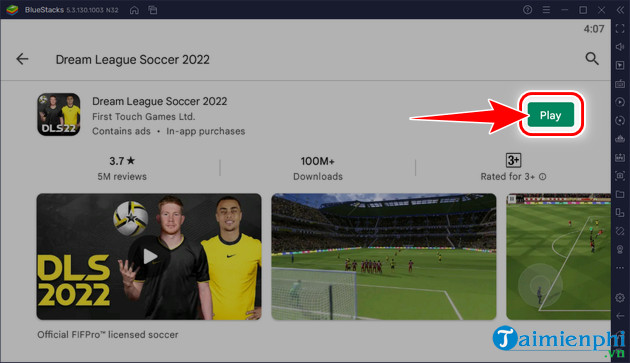 cách chơi giải bóng đá trong mơ 2022 trên Android BlueStacks