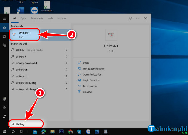 Cách tìm Unikey trên máy tính
