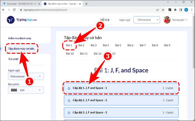 Cách luyện gõ bàn phím nhanh, đánh máy, gõ 10 ngón 18 tap go ban phim nhanh danh may go 10 ngon voi typingtop