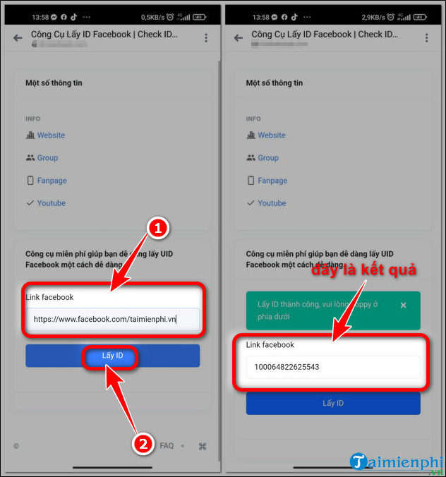 cach lay id facebook tren dien thoai Android