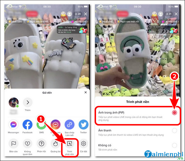 cach xem livestream tiktok cua so noi tren iOS