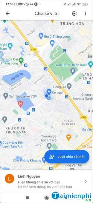 cach bat tat chia se vi tri google maps thoi gian thuc tren dien thoai