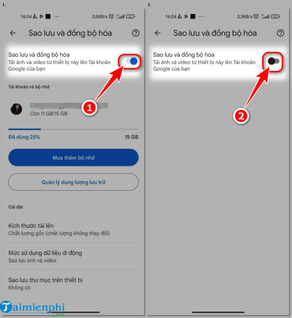 cach bat tat dong bo anh tren google photo nhanh nhat