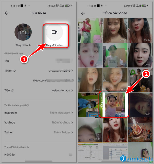 cach dat video lam anh dai dien tren tiktok tren iOS