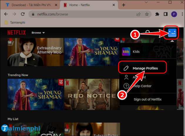 cach doi ngon ngu tieng viet tren netflix pc