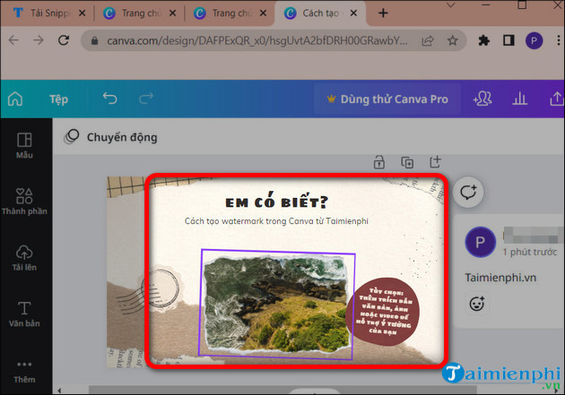 them watermark bang canva tren may tinh