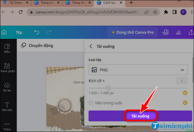 tao logo watermark trong canva