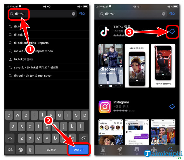 cach cai tiktok han quoc tren dien thoai android ios