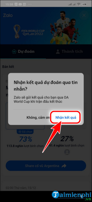 Cách tham gia Dự đoán World Cup cùng Zalo 11 cach tham gia du doan world cup tren ung dung zalo