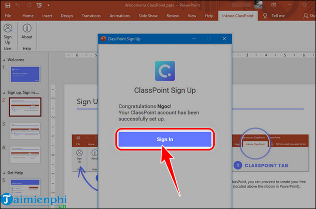 cach lap tai khoan classpoint