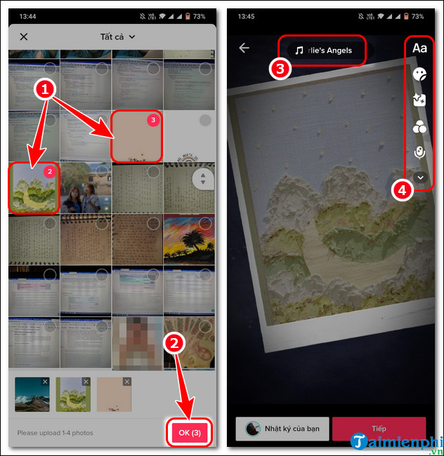cach ghep anh thanh video tren tiktok iOS