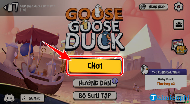 cach choi goose goose duck tren may tinh pc