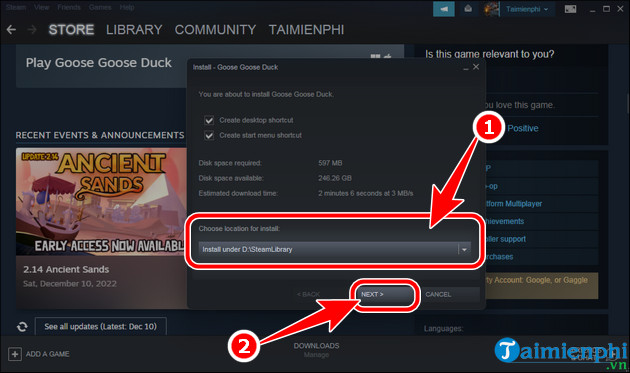 cach tai va cai goose goose duck pc